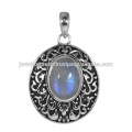 Rainbow Moonstone Gemstone 925 Sterling Silver Pendant